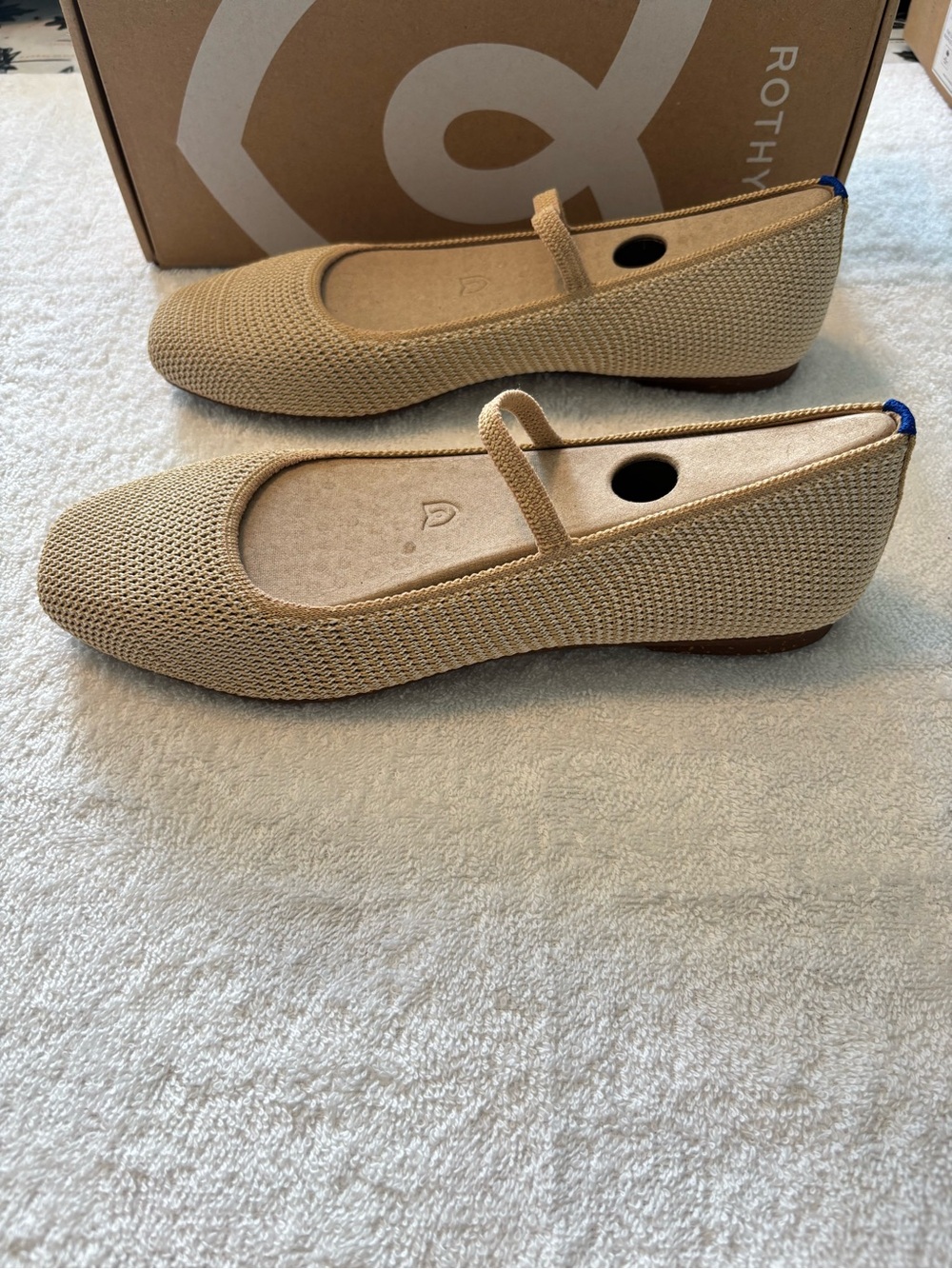 Rothy's Knit Mary Jane Flats In Cream Raffia - Picture 2 of 5